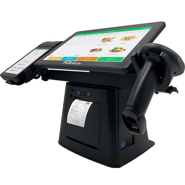 Комплексная касса 5-в-1 SHIVA POS Android 13 для магазина и торговли. POS-терминал + принтер чеков + сканер штрихкодов + держатель + ПО SHIVA-A13 фото