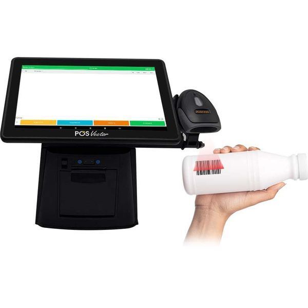 Комплексная касса SHIVA POS Windows 5-в-1 . POS-терминал + встроенный принтер чеков + сканер штрихкодов + держатель + ПО SHIVA-W фото